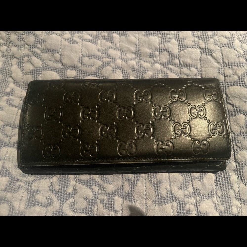Gucci Guccissima Black Continental Long Wallet